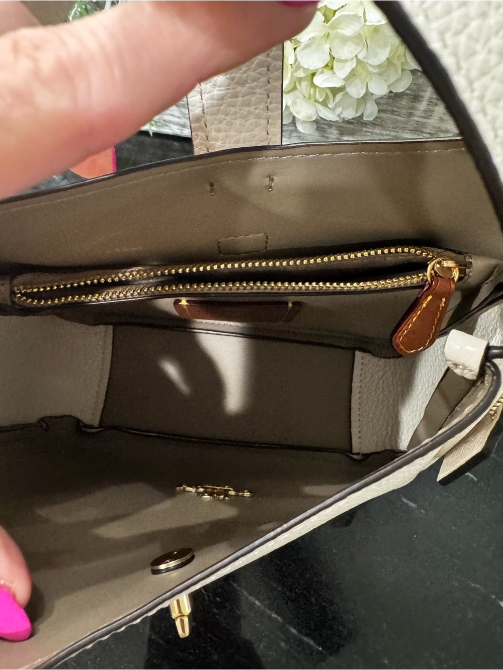 COACH Hadley Mini Crossbody in Chalk pebbled leather - Picture 7 of 11